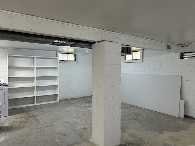 basement with washer / clothes dryer