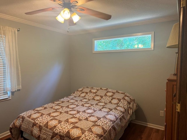 53 Iowa Dr, Cherokee Village, AR 72529 - bedroom with wood finished floors, a ceiling fan, baseboards, and crown molding