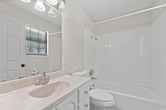 1214 Sammy St, Mountain Home, AR 72653 - full bath featuring toilet, vanity, washtub / shower combination, and a textured wall