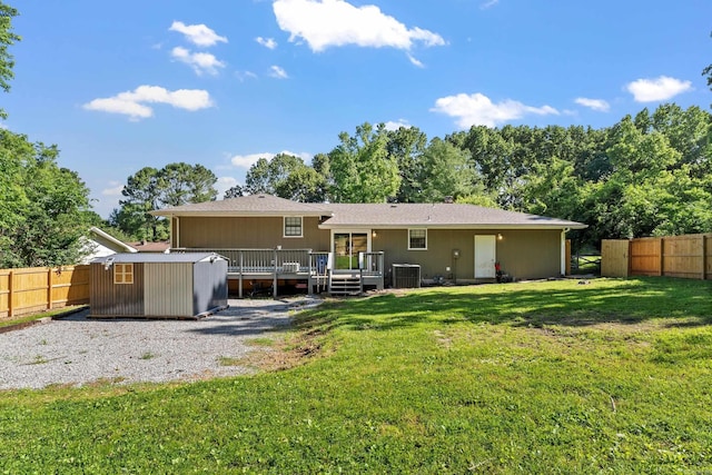 1214 Sammy St, Mountain Home, AR 72653 - rear view of house with a deck and central AC unit