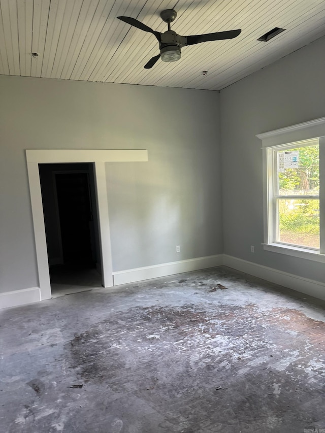 1505 S State, Little Rock, AR 72202 - unfurnished room with a ceiling fan, concrete flooring, and baseboards