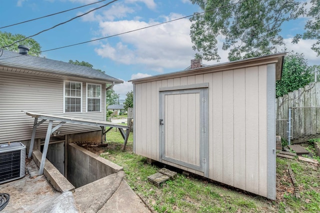 4204 Fox Hill Rd, North Little Rock, AR 72116 - view of shed featuring cooling unit