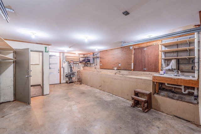 4204 Fox Hill Rd, North Little Rock, AR 72116 - unfinished basement with a sink