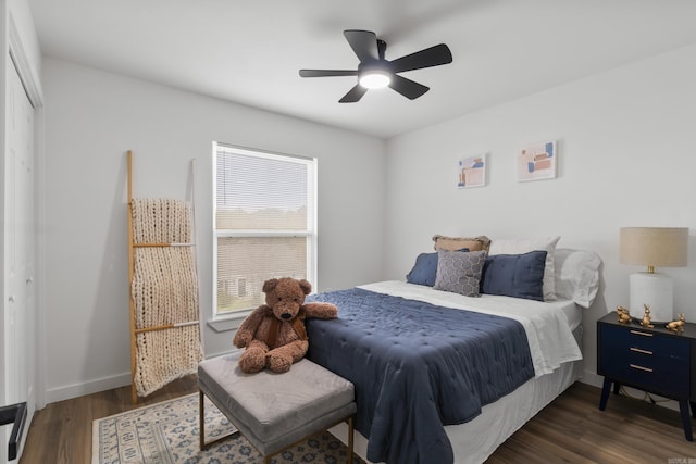 7 Buttermilk Rd, Little Rock, AR 72227 - bedroom with wood finished floors, baseboards, and ceiling fan
