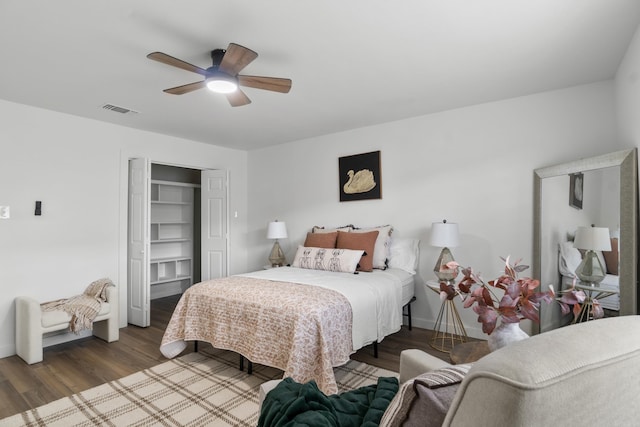 7 Buttermilk Rd, Little Rock, AR 72227 - bedroom featuring wood finished floors, a closet, a ceiling fan, and baseboards