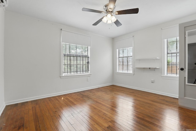 1810 S Pierce St, Little Rock, AR 72204 - empty room featuring plenty of natural light, hardwood / wood-style flooring, baseboards, and ceiling fan