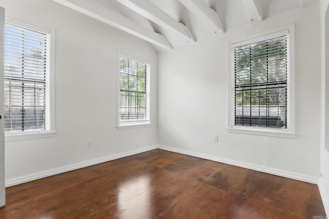 1810 S Pierce St, Little Rock, AR 72204 - unfurnished room featuring beam ceiling, dark wood finished floors, and baseboards