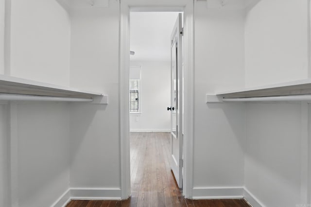 1810 S Pierce St, Little Rock, AR 72204 - walk in closet with dark wood-style floors