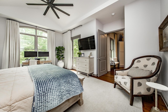 43 Mikes Cir, Heber Springs, AR 72543 - bedroom with vaulted ceiling and ceiling fan