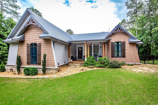 43 Mikes Cir, Heber Springs, AR 72543 - view of front of home with a porch, metal roof, and a standing seam roof