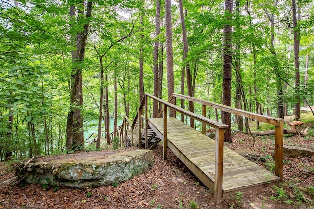 43 Mikes Cir, Heber Springs, AR 72543 - wooden terrace with a view of trees