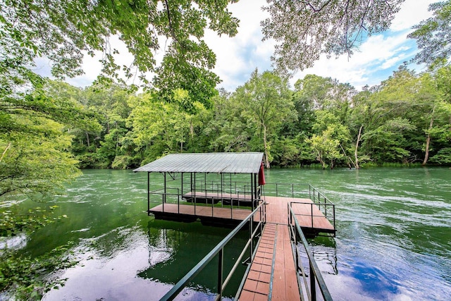 43 Mikes Cir, Heber Springs, AR 72543 - dock area featuring a water view, a wooded view, and boat lift