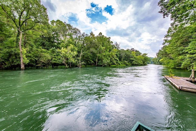 43 Mikes Cir, Heber Springs, AR 72543 - water view featuring a forest and a floating dock