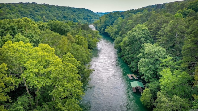 43 Mikes Cir, Heber Springs, AR 72543 - bird's eye view of a nearby body of water and a heavily wooded area