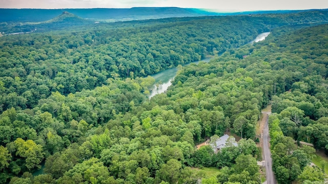 43 Mikes Cir, Heber Springs, AR 72543 - drone / aerial view of a heavily wooded area and a mountain backdrop