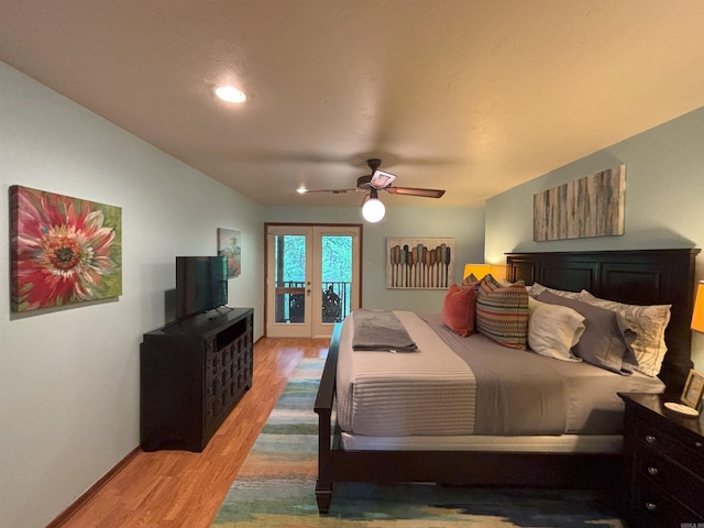 36C Peninsula Dr Unit C, Mount Ida, AR 71957 - bedroom with light wood finished floors, access to exterior, ceiling fan, baseboards, and recessed lighting