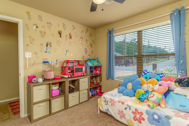 1210 Matehuala Blvd, North Little Rock, AR 72118 - bedroom with a ceiling fan, light carpet, and baseboards