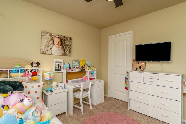 1210 Matehuala Blvd, North Little Rock, AR 72118 - bedroom with light colored carpet and a ceiling fan