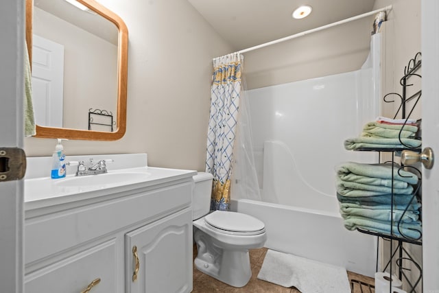 206 Brown, Hot Springs, AR 71913 - bathroom with vanity, toilet, shower / tub combo with curtain, and tile patterned flooring