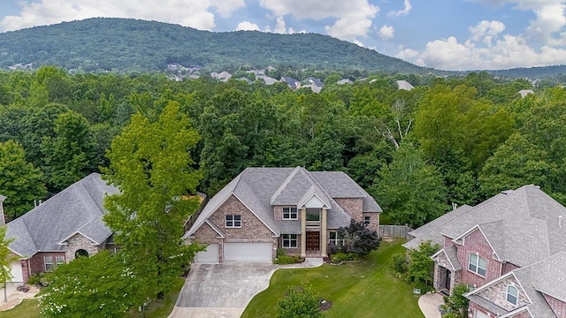 34 Chemin Ct, Little Rock, AR 72223 - aerial view of property and surrounding area with mountains