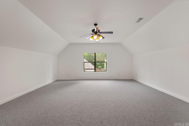 34 Chemin Ct, Little Rock, AR 72223 - bonus room with carpet flooring, vaulted ceiling, baseboards, and a ceiling fan