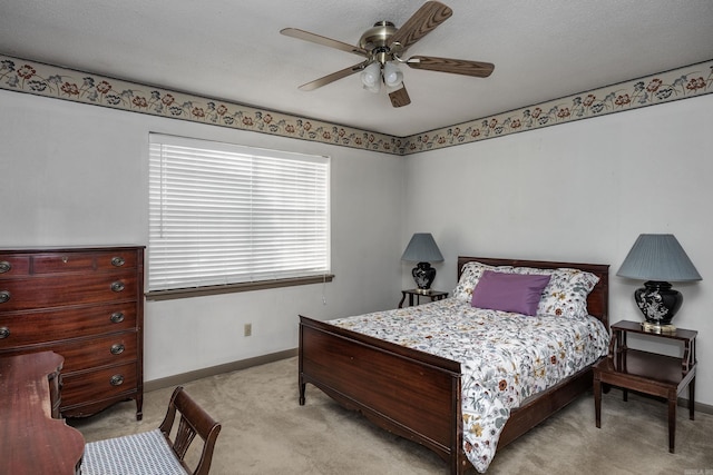 817 Ouachita Pl, Little Rock, AR 72205 - bedroom featuring light colored carpet, baseboards, and a ceiling fan