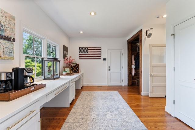 4501 Ridgefield Ln, Little Rock, AR 72223 - office featuring built in study area, light wood finished floors, recessed lighting, and baseboards