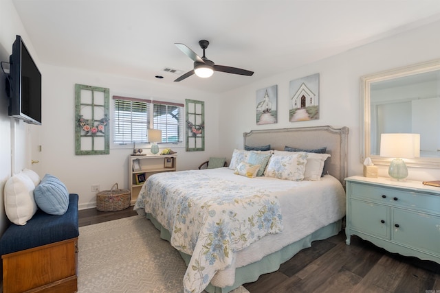 4501 Ridgefield Ln, Little Rock, AR 72223 - bedroom with dark wood-style flooring and ceiling fan