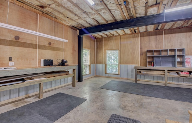 9 Lanes End, Little Rock, AR 72223 - misc room featuring concrete flooring and wooden walls