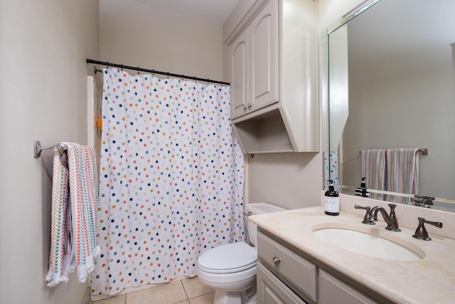 22 Epernay Cir, Little Rock, AR 72223 - bathroom featuring vanity, toilet, tile patterned floors, and a shower with shower curtain
