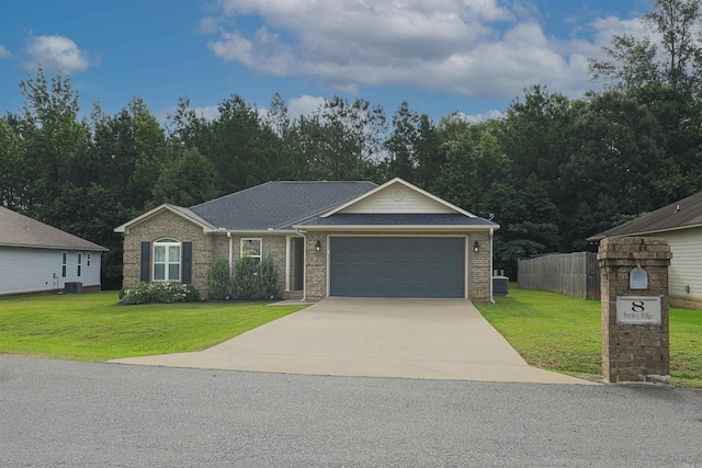 8 Smokey Ridge Ct, Sheridan, AR 72150 - single story home featuring concrete driveway, a garage, brick siding, and cooling unit
