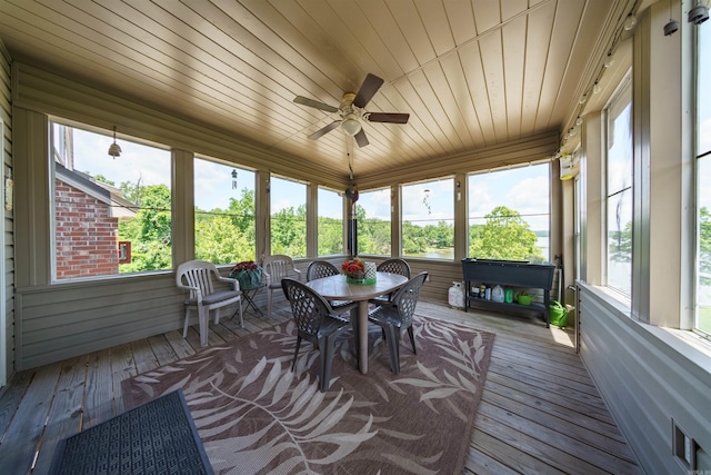 505 E Tri Lks, Horseshoe Bend, AR 72512 - sunroom featuring ceiling fan and healthy amount of natural light