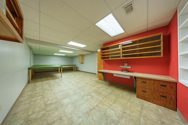505 E Tri Lks, Horseshoe Bend, AR 72512 - unfurnished office featuring a drop ceiling, tile patterned floors, and baseboards