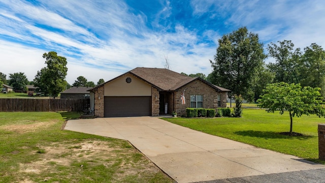 390 Bobwhite Cir, Lonoke, AR 72086 - single story home with a garage, brick siding, and concrete driveway