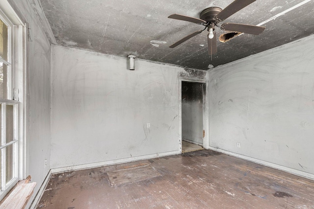 818 W 25th St, North Little Rock, AR 72114 - spare room with ceiling fan, baseboards, and wood finished floors