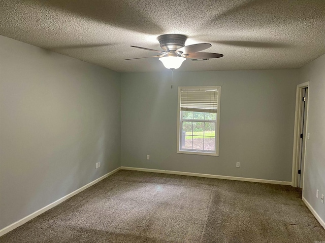 417 Ridge Rd, Pocahontas, AR 72455 - carpeted empty room featuring a ceiling fan, a textured ceiling, and baseboards