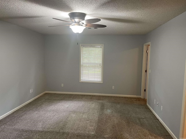 417 Ridge Rd, Pocahontas, AR 72455 - carpeted empty room featuring ceiling fan, a textured ceiling, and baseboards