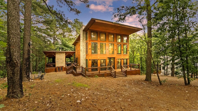 136 Gnarly Maple Trl, Hochatown, OK 74728 - rear view of house with a deck