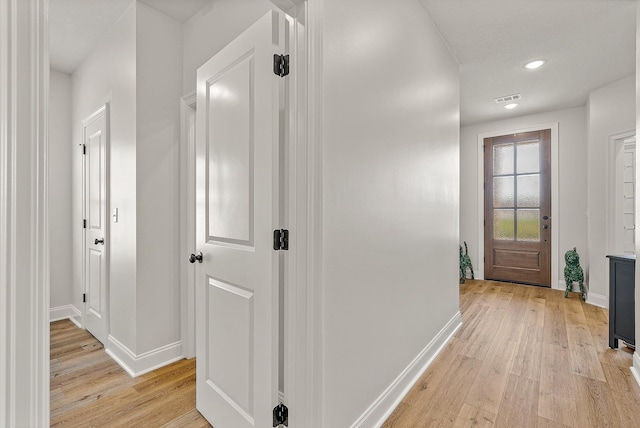 107 Hidden Creek Dr, Brookland, AR 72417 - corridor featuring light wood-style flooring, baseboards, and recessed lighting