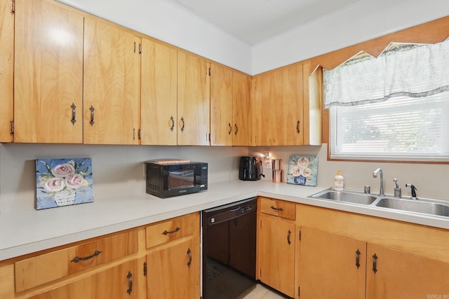 415 W 50th St, North Little Rock, AR 72118 - kitchen featuring black appliances, a sink, and light countertops