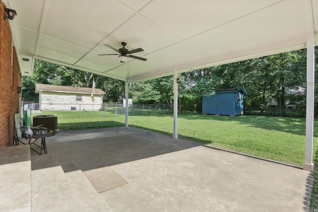 415 W 50th St, North Little Rock, AR 72118 - view of patio / terrace with ceiling fan and central air condition unit