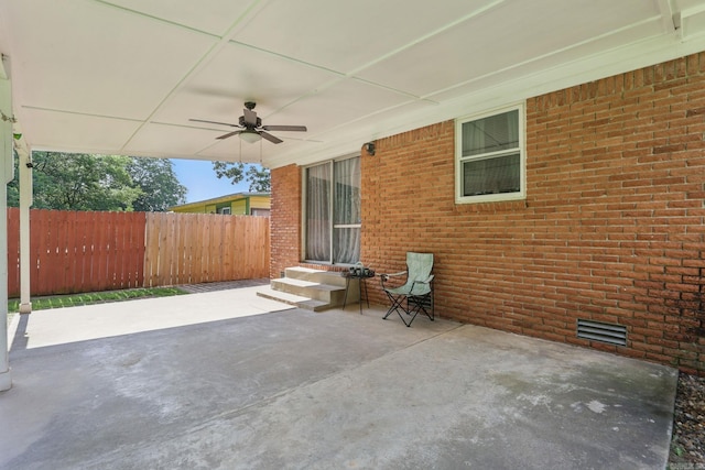 415 W 50th St, North Little Rock, AR 72118 - view of patio featuring a ceiling fan and entry steps