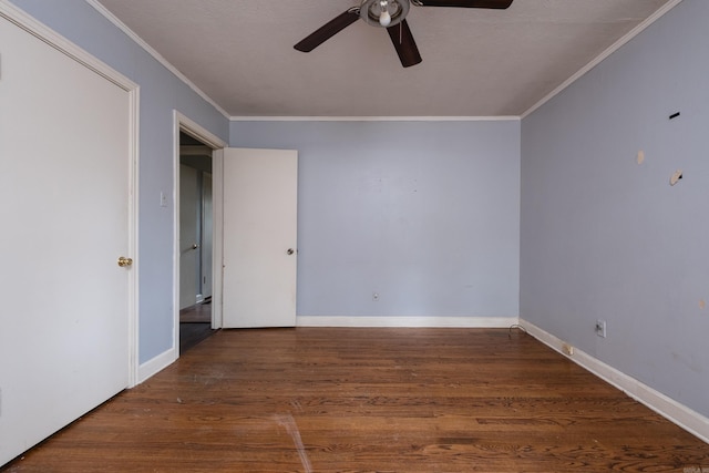 220 N Monroe St, Little Rock, AR 72205 - unfurnished room with a ceiling fan, crown molding, wood finished floors, and baseboards