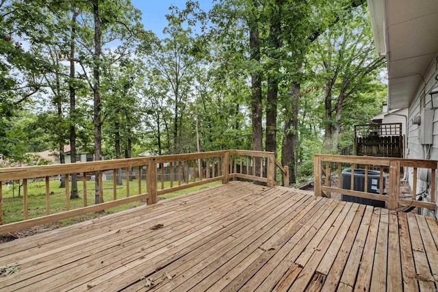 12224 Shawnee Forest Dr, Little Rock, AR 72212 - wooden deck featuring cooling unit