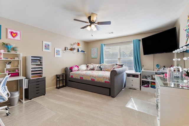 26 Jacob Pl, Little Rock, AR 72211 - bedroom with light colored carpet, ceiling fan, and baseboards
