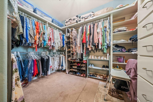 spacious closet with carpet floors