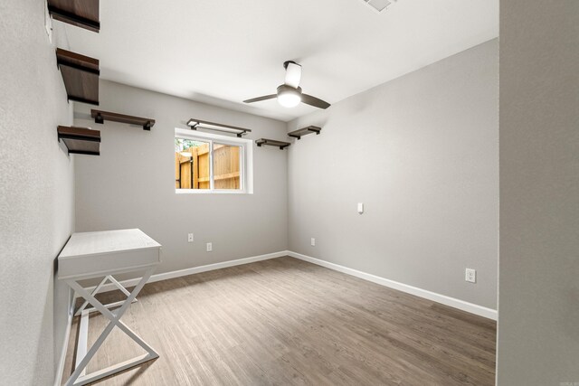 201 Sunset St, Hot Springs, AR 71913 - spare room featuring a ceiling fan, wood finished floors, and baseboards