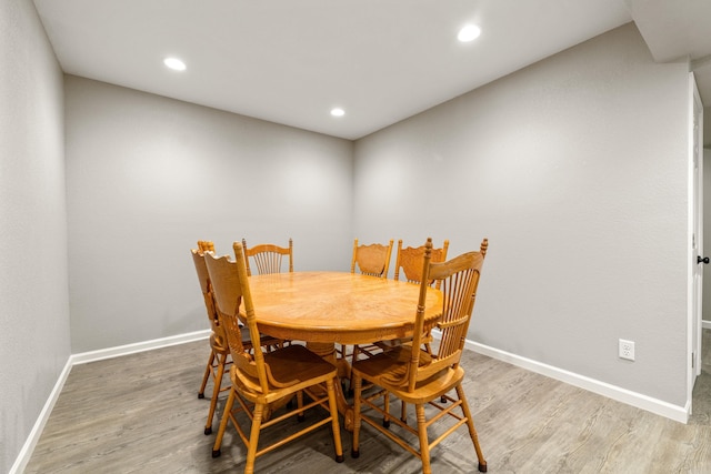 201 Sunset St, Hot Springs, AR 71913 - dining space with wood finished floors, baseboards, and recessed lighting