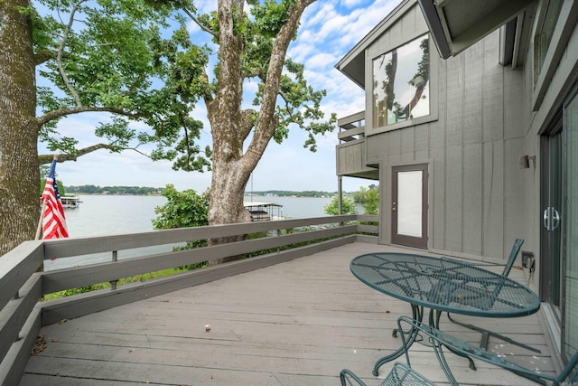 105 Long Island Bay Unit A1, Hot Springs, AR 71913 - wooden terrace featuring a water view