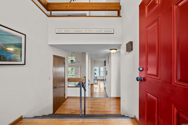 105 Long Island Bay Unit A1, Hot Springs, AR 71913 - entryway with wood finished floors and a ceiling fan